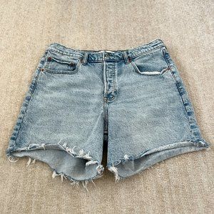 Abercrombie & Fitch Dad Shorts Low Rise Light Wash 32 / 14 Blue